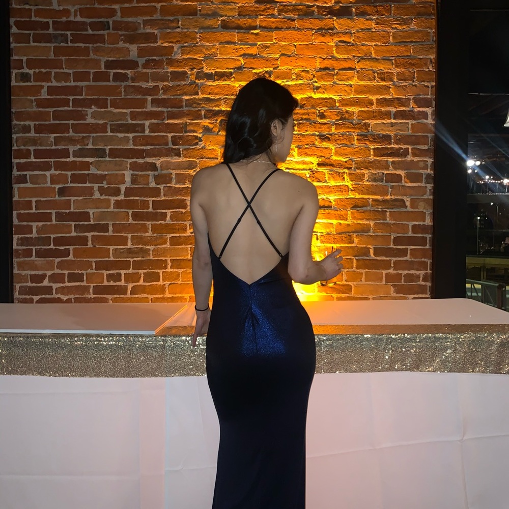 Metallic Blue Goddess Maxi dress from Windsor